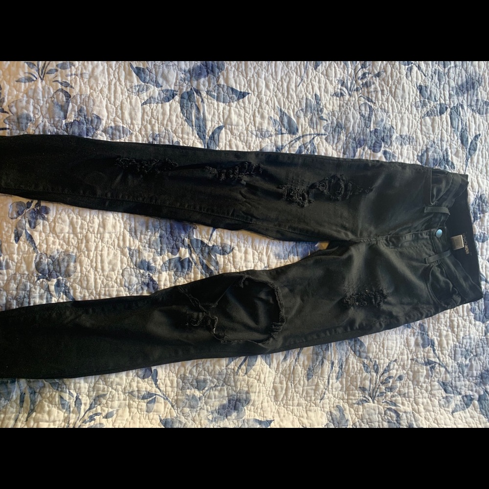 Fashion Nova Black Ripped Jeggings